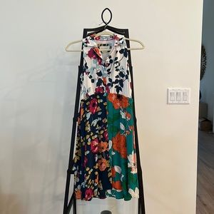 by Anthropologie multi color mixed floral 100% viscose dress. Size US 2 / UK 6